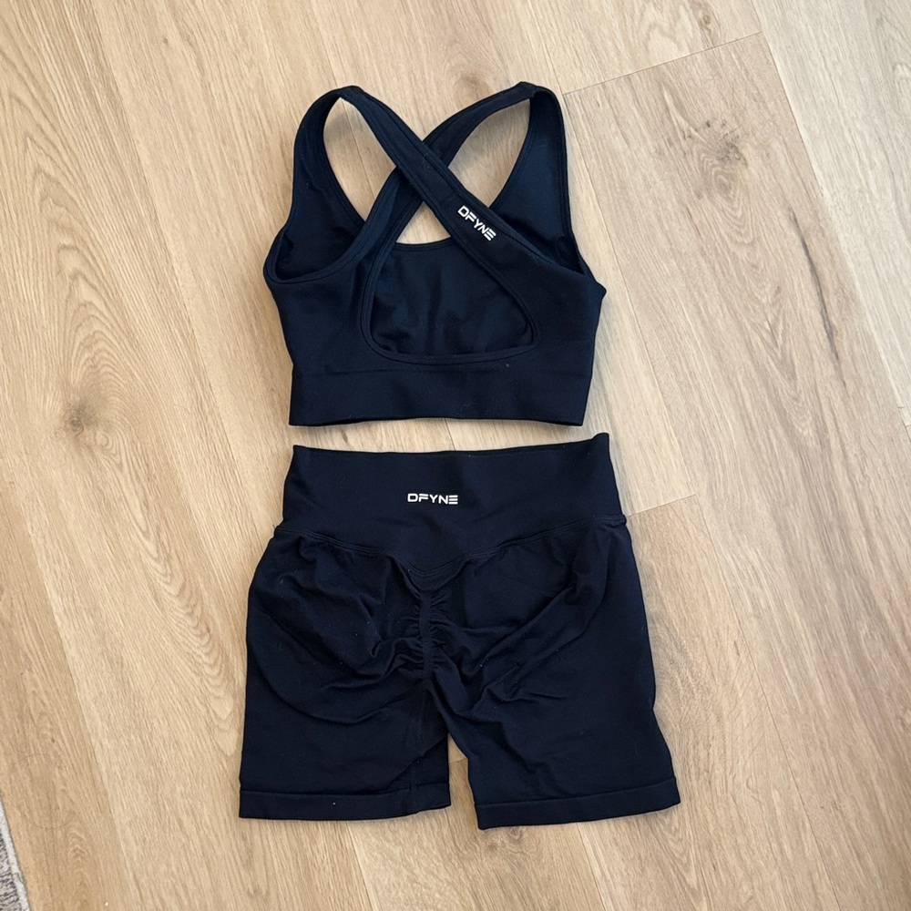 Black DYNE Sports Bra and Shorts Set